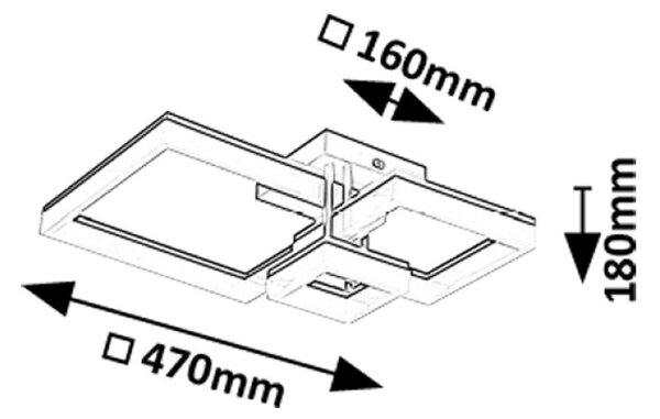 RABALUX 71386 Amilia stropné svietidlo LED 22W/2070lm 3000+4000+6500K čierna, biela