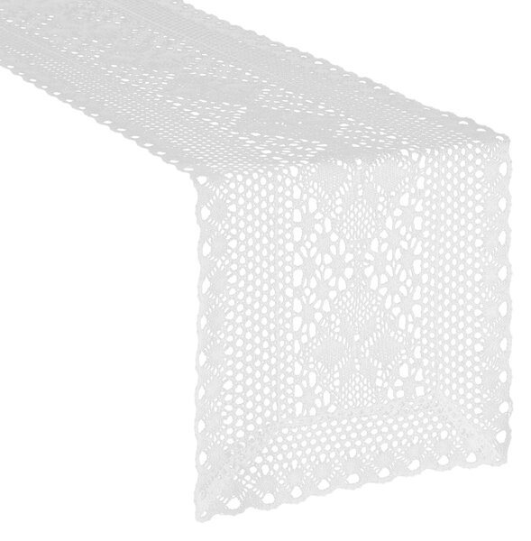 AŽÚROVÝ BEHÚŇ NA STÔL MEGGY 32X140 CM BIELY