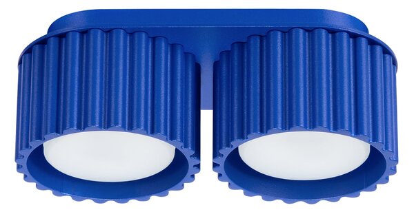 Stropné svietidlo Aura, 2x modré hliníkové tienidlo, (6 cm)