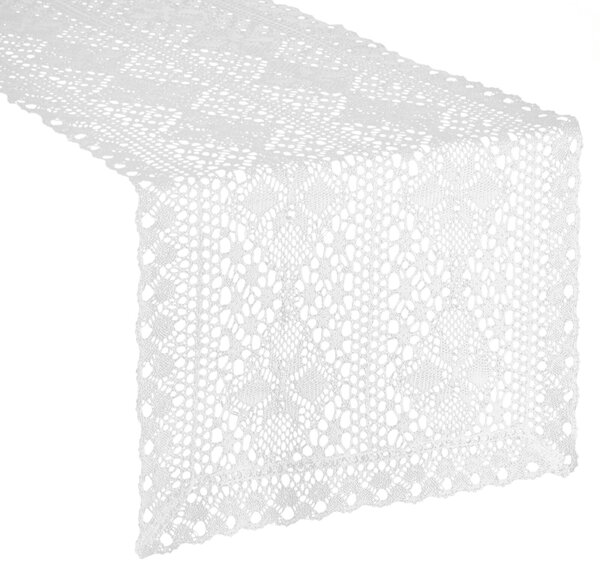 AŽÚROVÝ BEHÚŇ NA STÔL MARY 40X140 CM BIELY