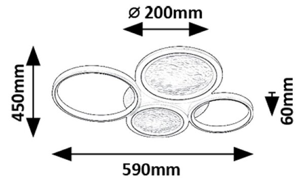 RABALUX 71378 Aranis stropné svietidlo LED 40W/2300lm 3000-6500K čierna, biela, stmievateľné, diaľkový ovládač
