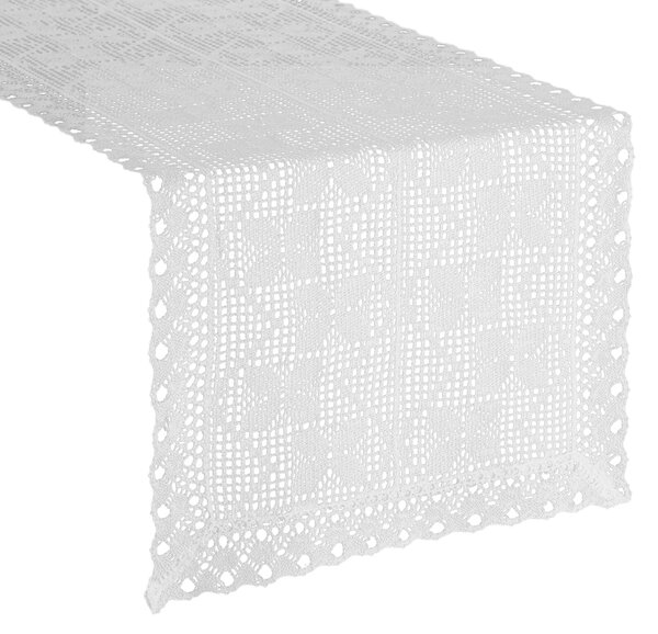 AŽÚROVÝ BEHÚŇ NA STÔL MARTHA 40X140 CM BIELY