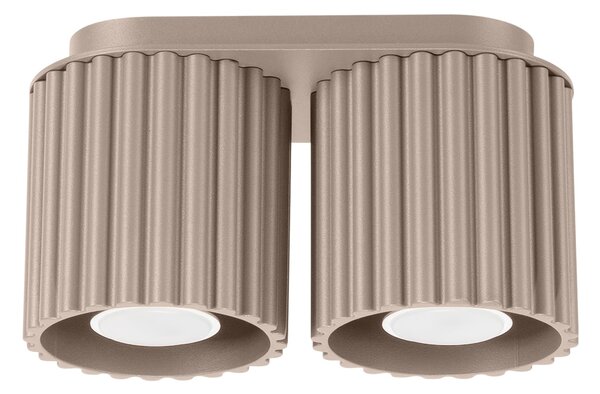 Stropné svietidlo Aura, 2x tmavobéžové hliníkové tienidlo, (10 cm)
