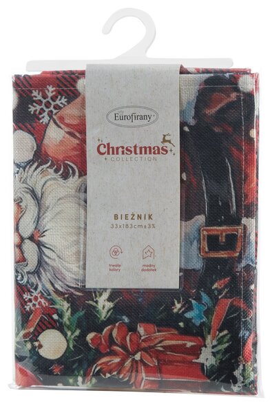 VIANOČNÝ BEHÚŇ NA STÔL SANTA CLAUS 33X183 CM VZOROVANÝ