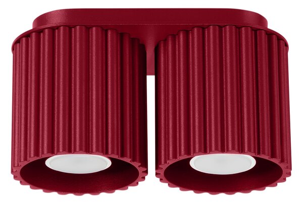 Stropné svietidlo Aura, 2x bordové hliníkové tienidlo, (10 cm)