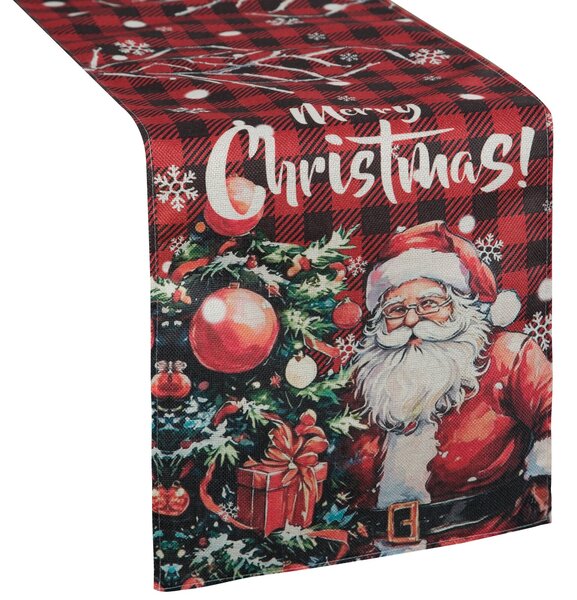 VIANOČNÝ BEHÚŇ NA STÔL SANTA CLAUS 33X183 CM VZOROVANÝ
