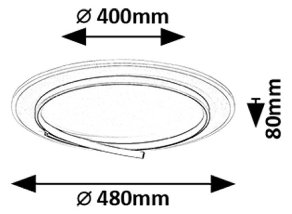 RABALUX 71366 Niloo stropné svietidlo D480mm LED 40W/2600lm 4000K čierna, biela