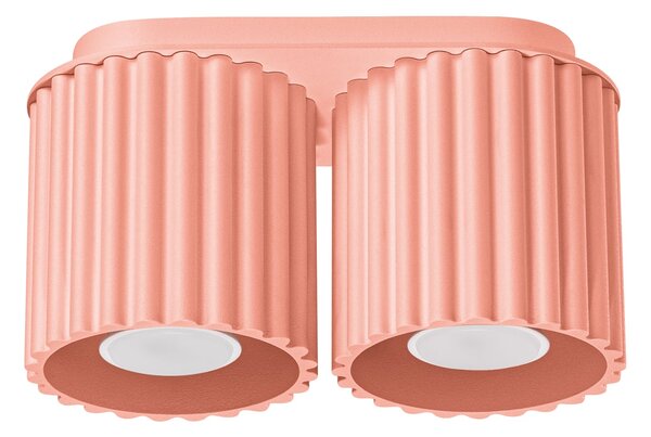 Stropné svietidlo Aura, 2x ružové hliníkové tienidlo, (10 cm)