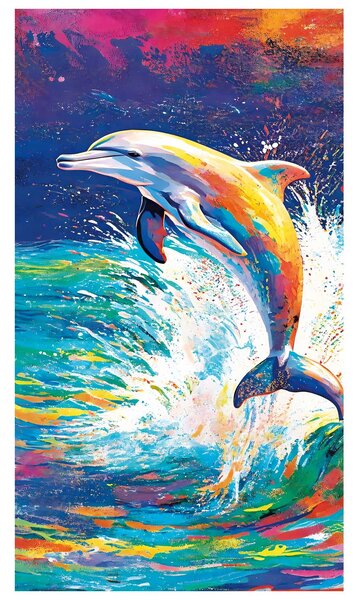 PLÁŽOVÁ OSUŠKA Z MIKROVLÁKNA DOLPHIN 100X180 CM VZOROVANÁ