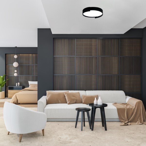 RABALUX 71305 Laleh stropné svietidlo D400mm LED 24W/1500lm 3000-6500K čierna, biela, stmievateľné, diaľkový ovládač