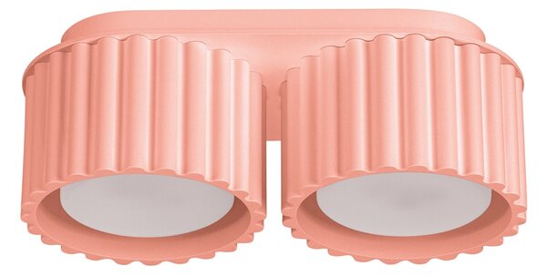 Stropné svietidlo Aura, 2x ružové hliníkové tienidlo, (6 cm)