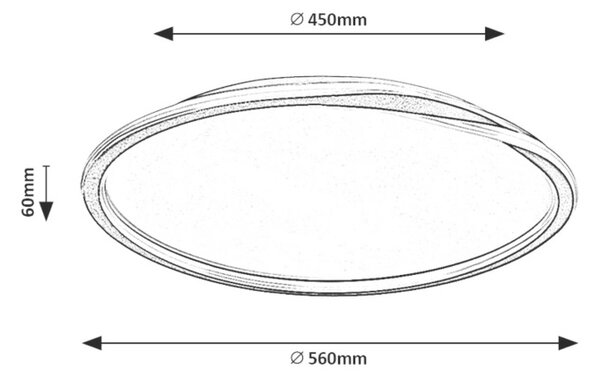 RABALUX 71290 Mathiola stropné svietidlo D560mm LED 40W/2200lm 4000K čierna, biela