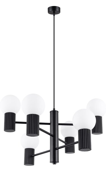 Luster Halo, 6x biele sklenené tienidlo, b