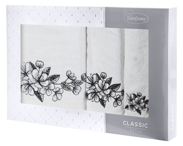 FROTÉ UTERÁK SOFIA SADA 1KS 30X50 CM, 1KS 50X90 CM, 1KS 70X140 CM BIELA