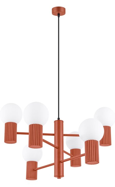 Luster Halo, 6x biele sklenené tienidlo, ro