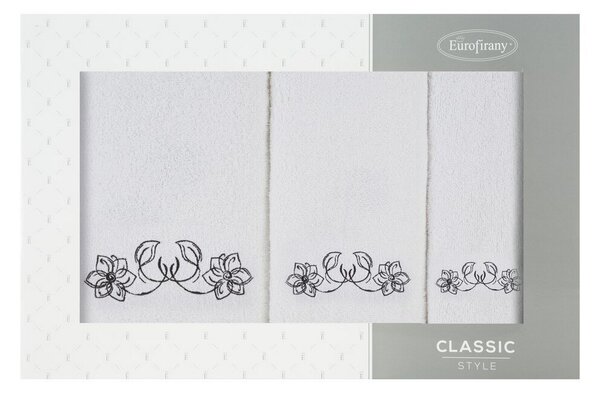 FROTÉ UTERÁK LILA SADA 1KS 30X50 CM, 1KS 50X90 CM, 1KS 70X140 CM BIELA