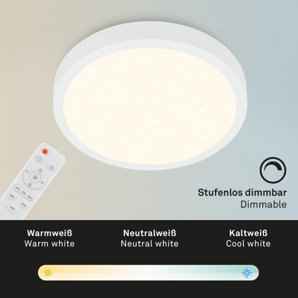 Briloner 3704-016 - LED Stmievateľné stropné svietidlo RUNA LED/22W/230V biela + DO