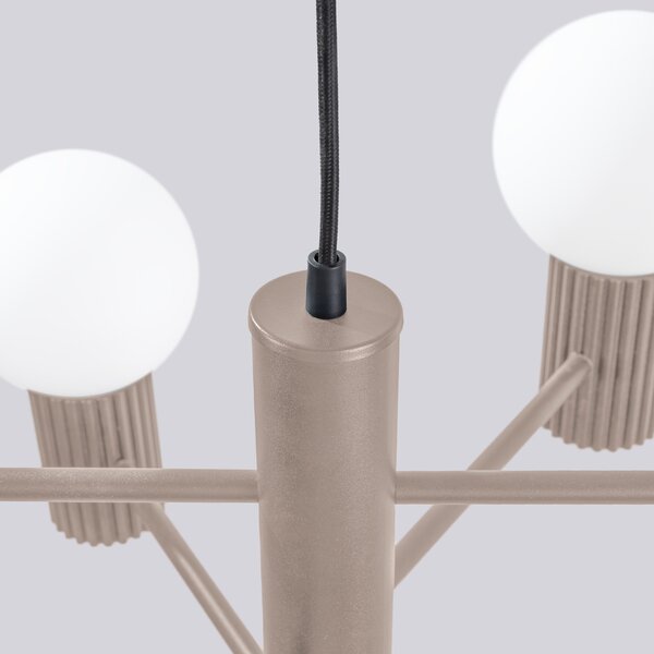 Luster Halo, 6x biele sklenené tienidlo, tp