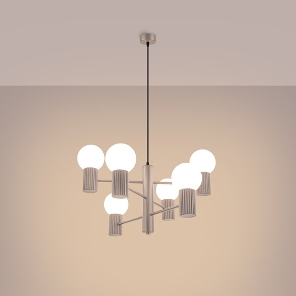Luster Halo, 6x biele sklenené tienidlo, tp
