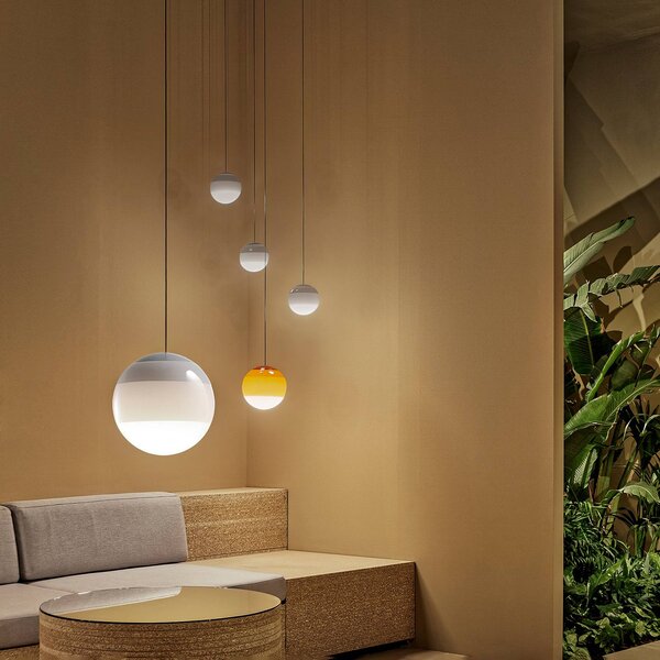 MARSET LED závesné svietidlo Dipping Light Ø 20 cm biela, Biela / opálová, Obývacia izba / jedáleň, Sklo, Dizajn, Závesné svietidlo