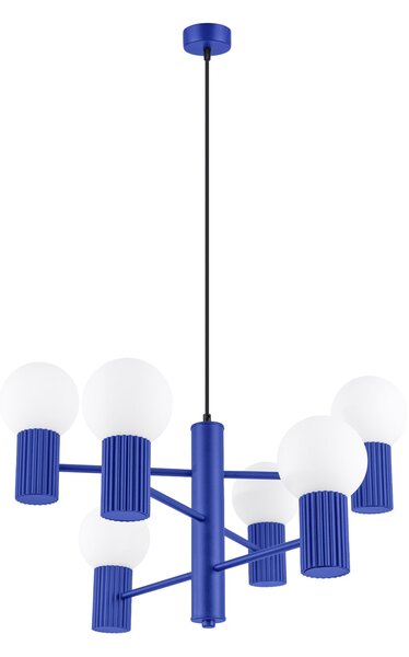 Luster Halo, 6x biele sklenené tienidlo, bl