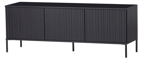 Čierny TV stolík z borovicového dreva 150x56x44 cm Gravure – WOOOD