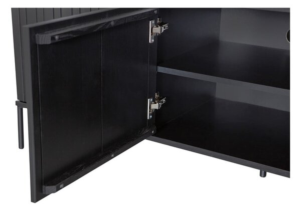 Čierny TV stolík z borovicového dreva 150x56x44 cm Gravure – WOOOD