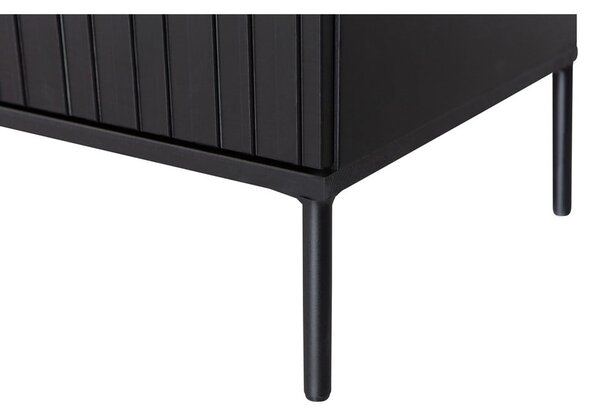 Čierny TV stolík z borovicového dreva 150x56x44 cm Gravure – WOOOD