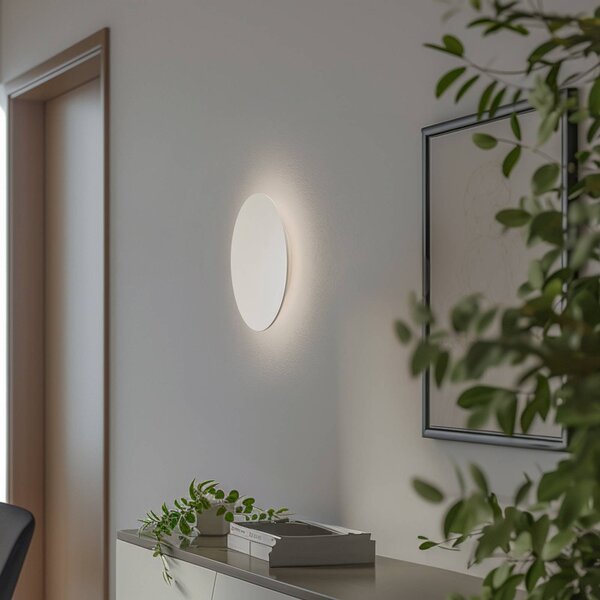 Argon LED nástenné svetlo Orios Plus, piesková farba, kov, Ø 30 cm, Krémová / jantárovo žltá, Obývacia izba / jedáleň, kov, Moderný, Nástenné svietidlo