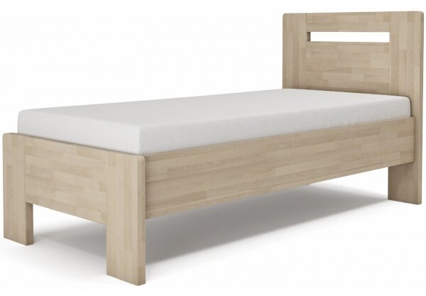 TEXPOL Jednolôžková posteľ LÍVIA - horizontálne čelo Veľkosť: 200 x 120 cm, Materiál: Buk, Morenie: prírodné