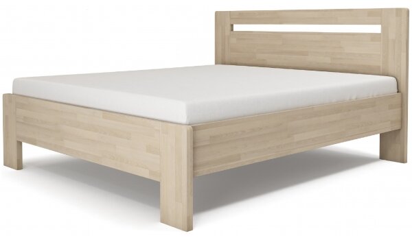 TEXPOL Manželská masívna posteľ LÍVIA - horizontálne čelo Veľkosť: 200 x 200 cm, Materiál: Buk, Morenie: prírodné