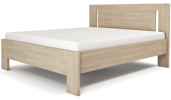 TEXPOL Manželská masívna posteľ LÍVIA - vertikálne čelo Veľkosť: 200 x 200 cm, Materiál: Buk, Morenie: orech