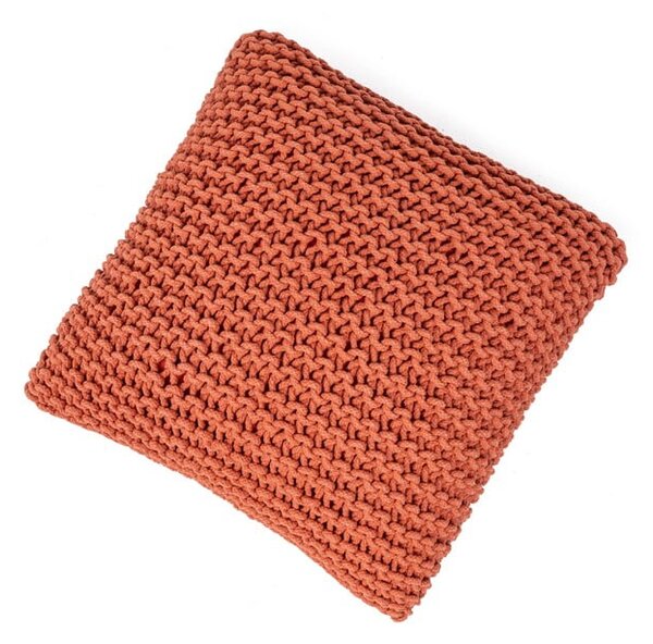 Tehlovo červený vankúšový puf Essentials Knit
