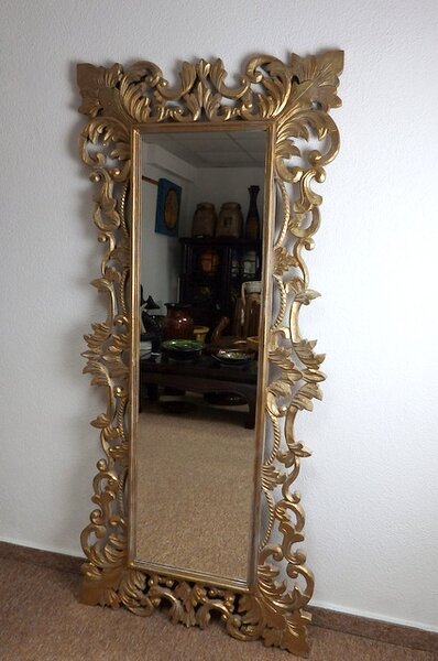 Luxusné zrkadlo Queen, zlaté, 180 cm