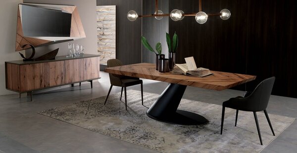 THOR PEVNY Fisso dizajnový jedálenský stôl drevo/kov OZZIO