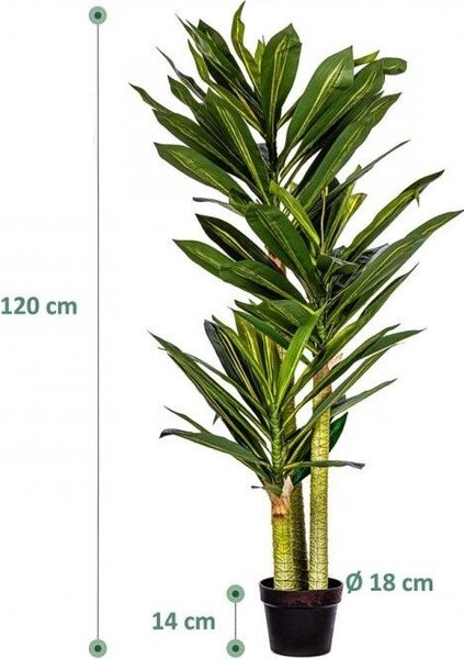 PLANTASIA umelý strom Dracaena 120 cm, 81 listov