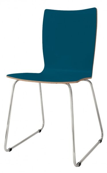 S20-2 stolička dizajnový sedák z ohýbaného dreva chromovaná podnož, now!by Hülsta - biela