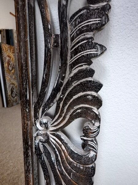 Zrkadlo SIRENE hnedé tmavé, exotické drevo, ručná práca, 120x60 cm drevo