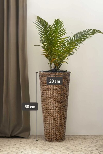 Kvetináč CLASSIC ROUND, vodný hyacint, výška 60 cm, hnedý