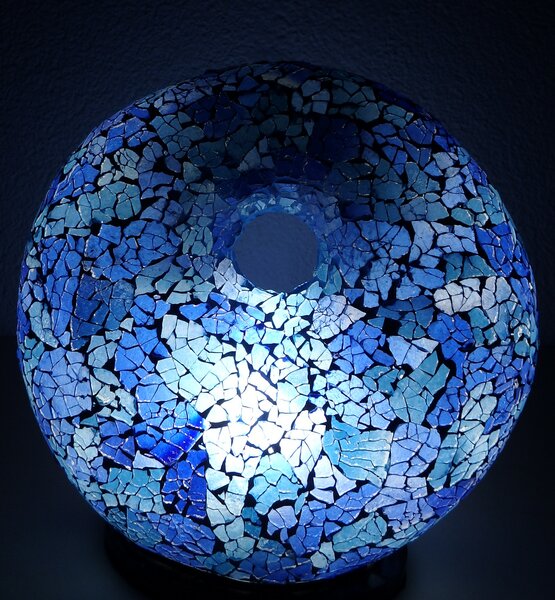 Stolná lampa modrá DONAT , 25 cm, ručná práca