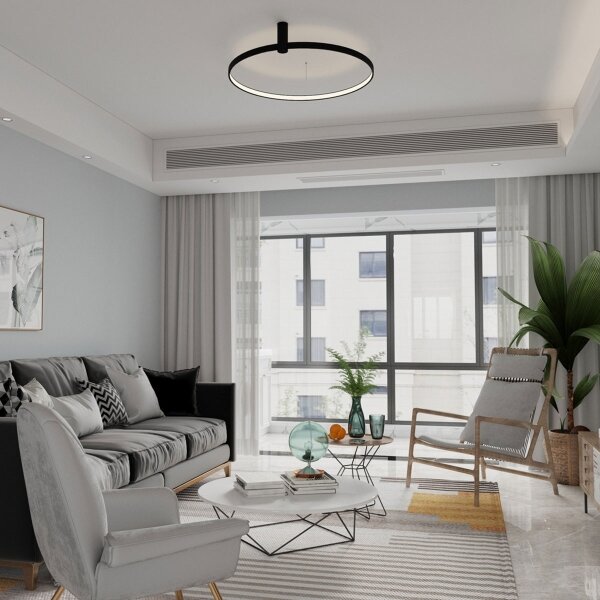 LED stropné svietidlo RING S LED/34W/230V 3000/4000/6000K priemer 60 cm čierna