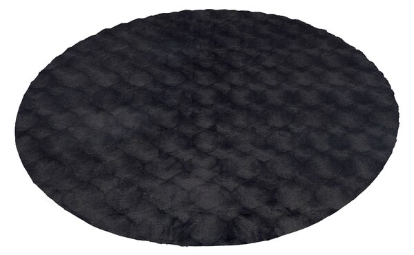 Obsession, Kusový koberec Diamond Cut 800 Anthrazit kruh, 120x120 (priemer) kruh, čierna, obývacia izba