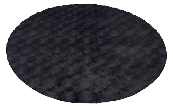 Obsession, Kusový koberec Diamond Cut 800 Anthrazit kruh, 120x120 (priemer) kruh, čierna, obývacia izba