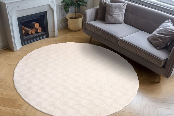 Obsession , Kusový koberec Diamond Cut 800 Cream kruh, 120x120 (priemer) kruh, béžová, obývacia izba