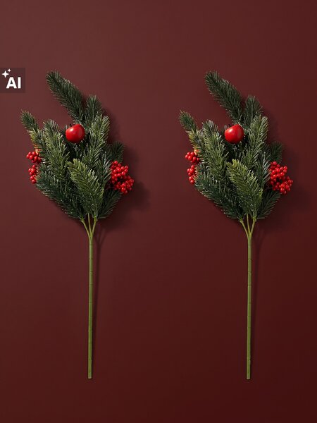 Sinsay - Vianočné dekoračné vetvičky s bobuľami 2 pack - viacfarebná