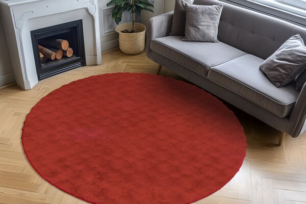 Obsession, Kusový koberec Diamond Cut 800 Red kruh, 120x120 (priemer) kruh, červená, obývacia izba