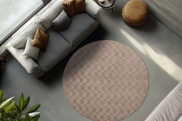 Obsession , Kusový koberec Diamond Cut 800 Taupe kruh, 120x120 (priemer) kruh, hnedá, obývacia izba