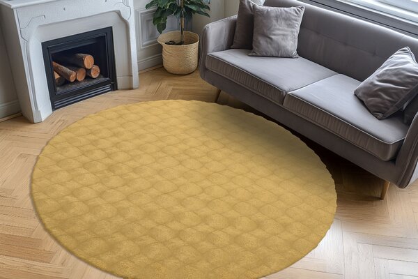 Obsession , Kusový koberec Diamond Cut 800 Honey kruh, 120x120 (priemer) kruh, hnedá, obývacia izba