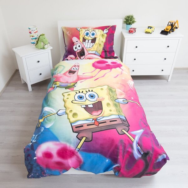 Bavlnené detské obliečky na jednolôžko 140x200 cm Sponge Bob - Jerry Fabrics