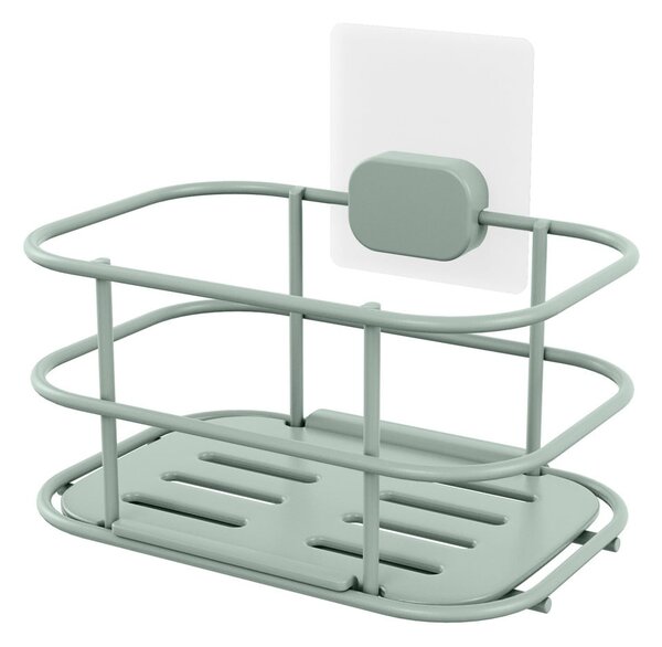 Samodržiaca kovová kúpeľňová polička v mentolovej farbe Grena – Compactor